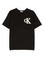 Calvin Klein Kids t-shirt en coton à patch logo - Noir