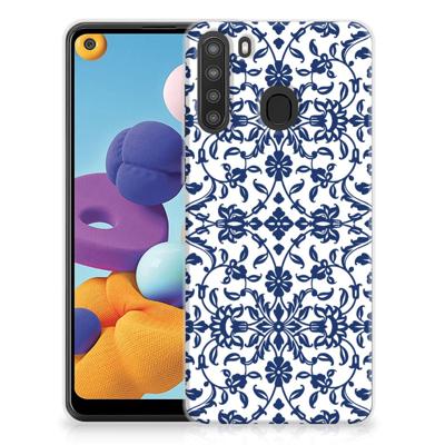 Samsung Galaxy A21 | TPU Case | Flower Blue