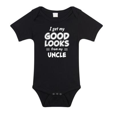 I get my good looks from my uncle - cadeau rompertje - zwart - kraamcadeau - voor baby I get my good looks from my uncle - cadeau rompertje - zwart - kraamcadeau - voor baby