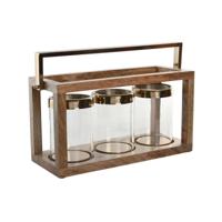 Kaarshouder Home ESPRIT Bruin Staal Mangohout 51 x 19 x 33 cm