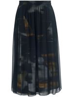 Rok in midi-lengte landscape-print Van tRUE STANDARD zwart - thumbnail