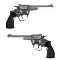 Speelgoed revolver - 2x stuks - 8 schots - metaal - verkleed pistool