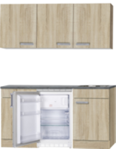 Kitchenette Neapels 150cm met wandkasten, koelkast en kookplaat HRG-081