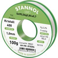 Stannol Ecology TS Soldeertin, loodvrij Spoel Sn95,5Ag3,8Cu0,7 REL0 100 g 1 mm - thumbnail