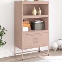 Hoge kast 68,5x38,5x123,5 cm staal roze