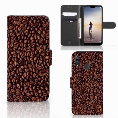 Huawei P20 Lite | Book Cover | Koffiebonen | Portemonnee hoesje
