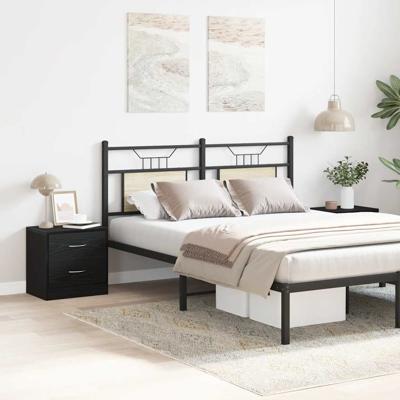 Nachtkastjes 2 st 40x30x40 cm spaanplaat zwart eikenkleurig