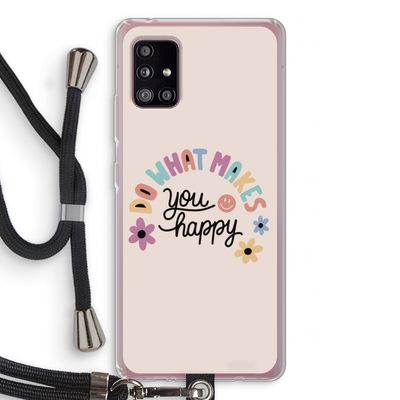 Happy days: Samsung Galaxy A51 5G Transparant Hoesje met koord