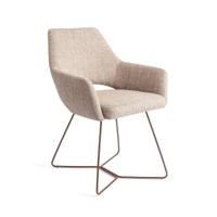 Jesper Home Eetkamerstoel 'Yanai' Beehive Rose Gold, kleur Biscuit Beach