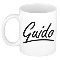 Guido voornaam kado beker / mok sierlijke letters - gepersonaliseerde mok met naam   -