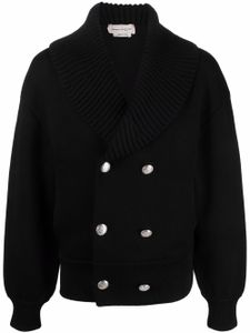 Alexander McQueen cardigan en maille à boutonnière croisée - Noir