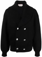 Alexander McQueen cardigan en maille à boutonnière croisée - Noir