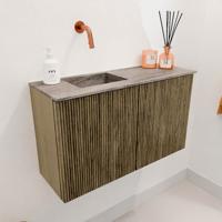 Toiletmeubel Mondiaz Joya Dlux | 70 cm | Meubelkleur Dusk | Faye wastafel Oza Wasbak Links | Zonder kraangat(en)