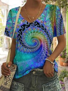 Ethnic Casual V Neck T-Shirt