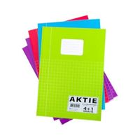 Pakket van 20x stuks schoolschriften A4 ruitjes/wiskunde gekleurd