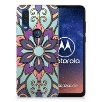Motorola One Vision | TPU Case | Purple Flower