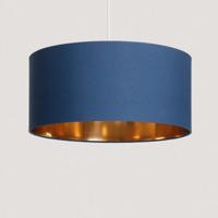 Hanglamp stoffen kap met reflecterende binnenkant &apos;Martin&apos;-blauw