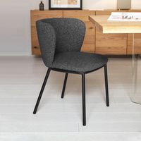 Kave Home Eetkamerstoel 'Ciselia' Bouclé, kleur Zwart