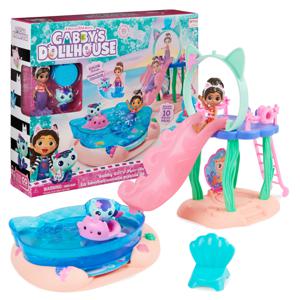 Gabby's Dollhouse Gabby’s Poppenhuis - Kattastisch zwembad-speelset met figuren van Gabby en Meerminkat met zeemeerminstaarten die van kleur veranderen en zwembadaccessoires