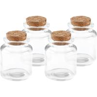 Klein flesje - 4x - 5 x 6 cm - transparant - glas - potje - DIY - bedankjes - bewaarpotjes