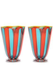 La DoubleJ verres Rainbow Murano (lot de deux) - Bleu