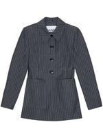 GANNI blazer boutonné à rayures - Gris