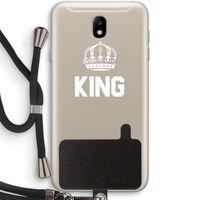King zwart: Samsung Galaxy J7 (2017) Transparant Hoesje met koord King zwart: Samsung Galaxy J7 (2017) Transparant Hoesje met koord