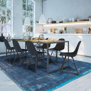Louis de Poortere - 8254 Fading World Medallion Blue Night - 280x390 cm Vintage Vloerkleed