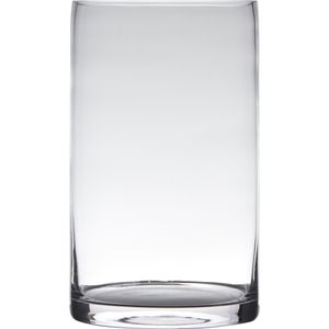Transparante home-basics cilinder vorm vaas/vazen van glas 25 x 15 cm