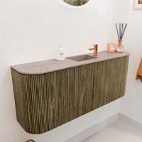 Toiletmeubel Mondiaz Joya Dlux | 103.2 cm | Meubelkleur Dusk | Faye wastafel Saba Wasbak Midden | 1 kraangat