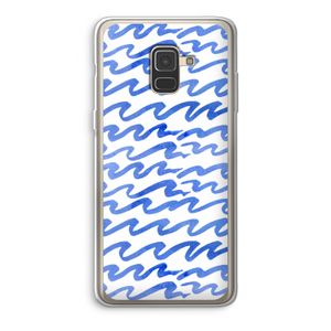 Blauwe golven: Samsung Galaxy A8 (2018) Transparant Hoesje