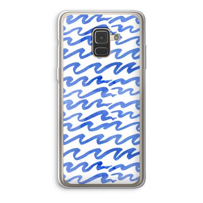 Blauwe golven: Samsung Galaxy A8 (2018) Transparant Hoesje