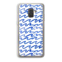 Blauwe golven: Samsung Galaxy A8 (2018) Transparant Hoesje