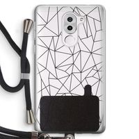 Geometrische lijnen zwart: Honor 6X Transparant Hoesje met koord
