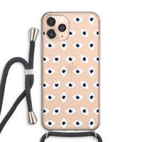 Eyes pattern: iPhone 11 Pro Max Transparant Hoesje met koord