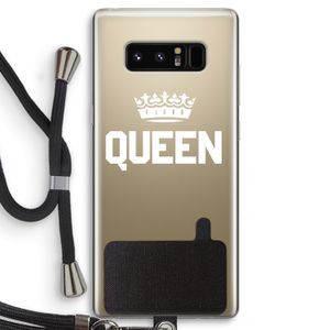 Queen zwart: Samsung Galaxy Note 8 Transparant Hoesje met koord