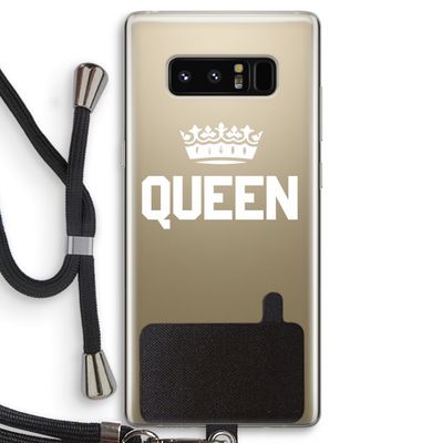 Queen zwart: Samsung Galaxy Note 8 Transparant Hoesje met koord