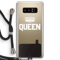 Queen zwart: Samsung Galaxy Note 8 Transparant Hoesje met koord