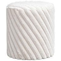 Leen Bakker - Poef Burgos - 40xØ36 Cm - Stof - Beige