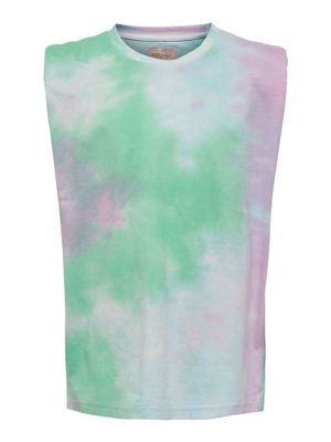 KIDS ONLY tie-dye top KONAMY wit/roze/groen KIDS ONLY tie-dye top KONAMY wit/roze/groen