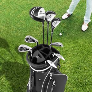 Complete Heren Golf Clubset 9-delige Golf Clubset Rechtshandig met Regenhoes Zwart