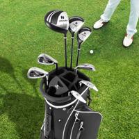 Complete Heren Golf Clubset 9-delige Golf Clubset Rechtshandig met Regenhoes Zwart