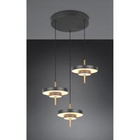 Trio 3-lichts hanglampKeaton rond zwart met goud - 340230380