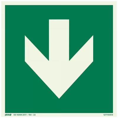 Bord Richtingspijl (groen)FTLM - 150x150 mm zelfklevend.