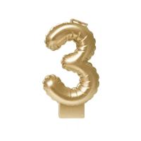 Foil balloon candle gold 3 | 4 stuks