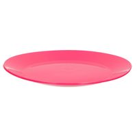 2x ontbijt/diner bordjes van hard kunststof 26 cm in het roze - Campingborden - thumbnail