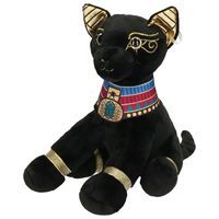 Bastet katten speelgoed artikelen bastet kat knuffelbeest zwart 20 cm - thumbnail