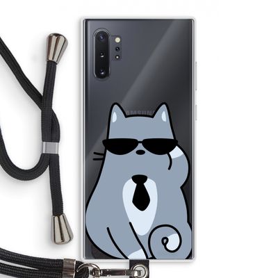 Cool cat: Samsung Galaxy Note 10 Plus Transparant Hoesje met koord