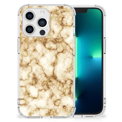 Apple iPhone 13 Pro Anti-Shock Hoesje Marmer Goud Apple iPhone 13 Pro Anti-Shock Hoesje Marmer Goud
