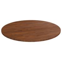 Tafelblad rond 90x1,5 cm bewerkt massief eikenhout donkerbruin